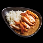 Japanese Curry with steamed rice chicken breast in panko breadcrumbs